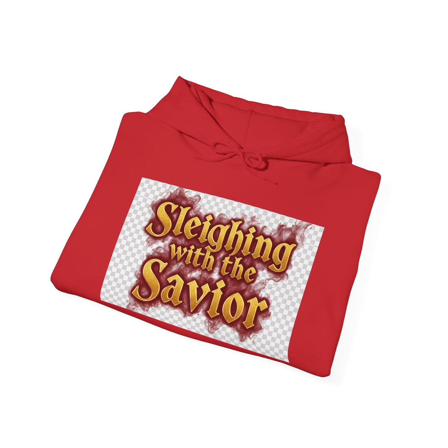 Christian Christmas Hoodie – “Sleighing with the Savior” Pullover for Faith & Holiday Celebrations