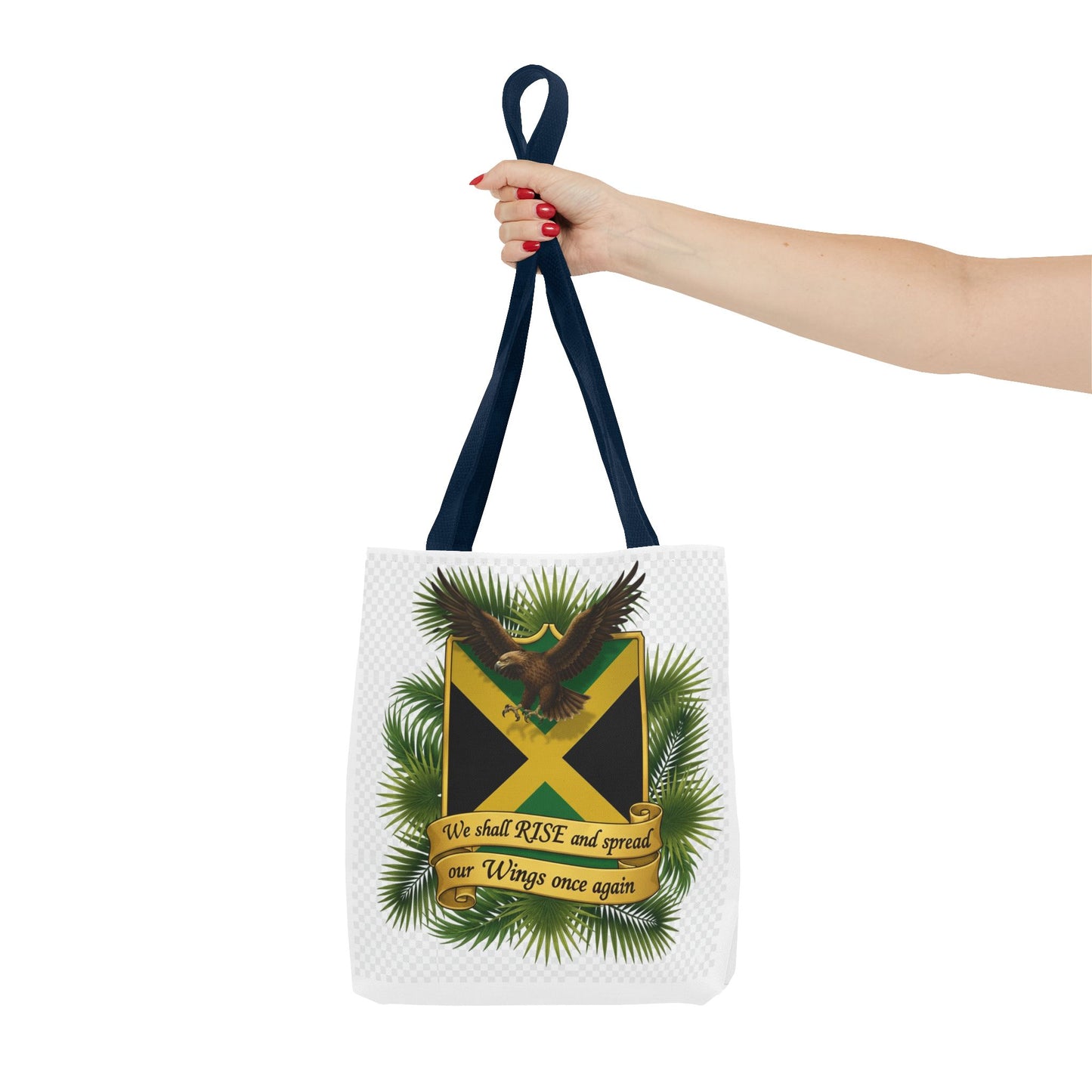 Jamaica Eagle Flag Tote Bag — "We shall RISE and spread our Wings once again" Canvas Shopper