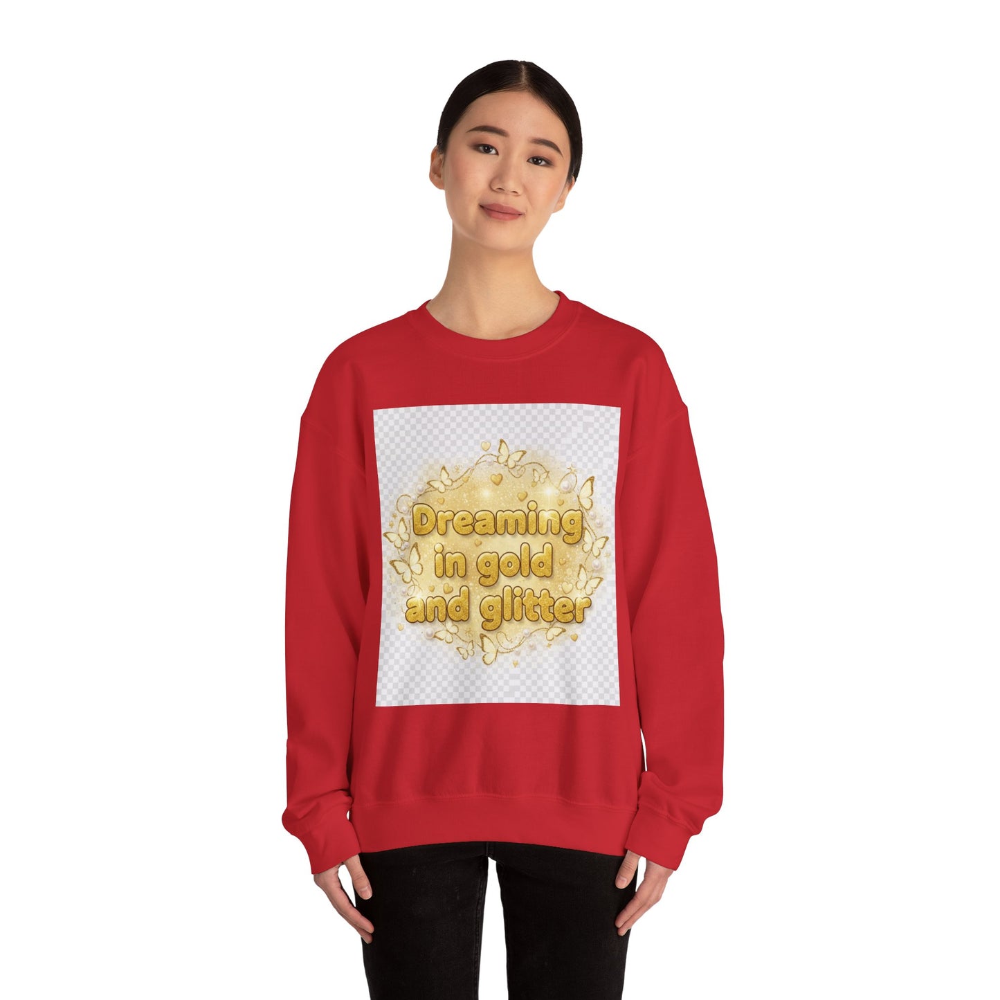 Dreaming in Gold and Glitter Crewneck Sweatshirt