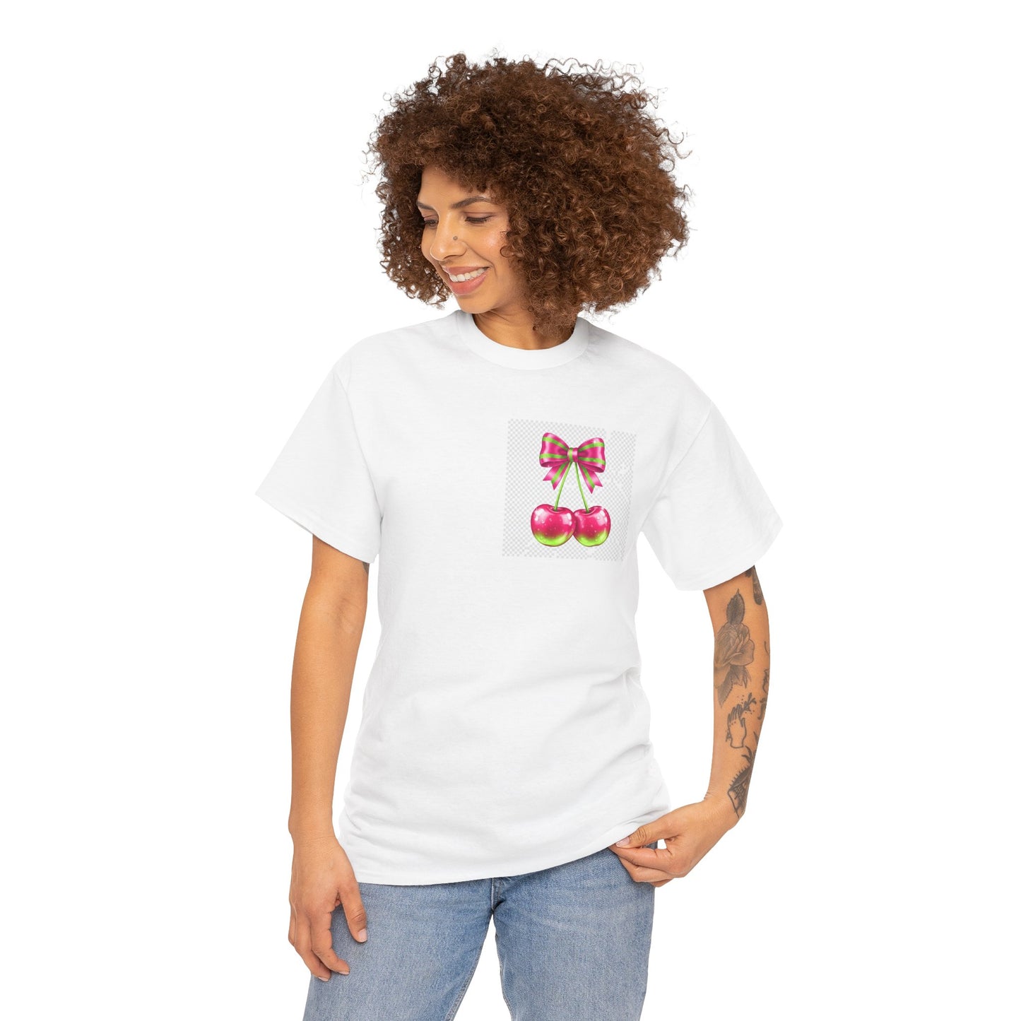 Cherry Bow T-Shirt — Cute Retro Fruit Graphic Tee