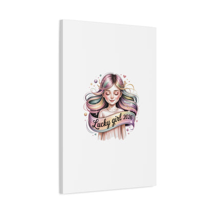 Lucky Girl 2026 Canvas Print | manifest luck, lucky charms