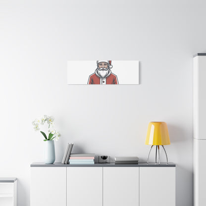 Minimal Santa Canvas, Modern Santa Graphic | Geometric Christmas Wall Art