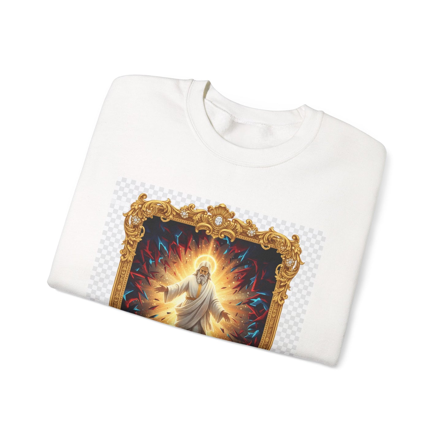 Christian Crewneck Sweatshirt — "A Present Help in Time of Trouble" Psalm 46 Design