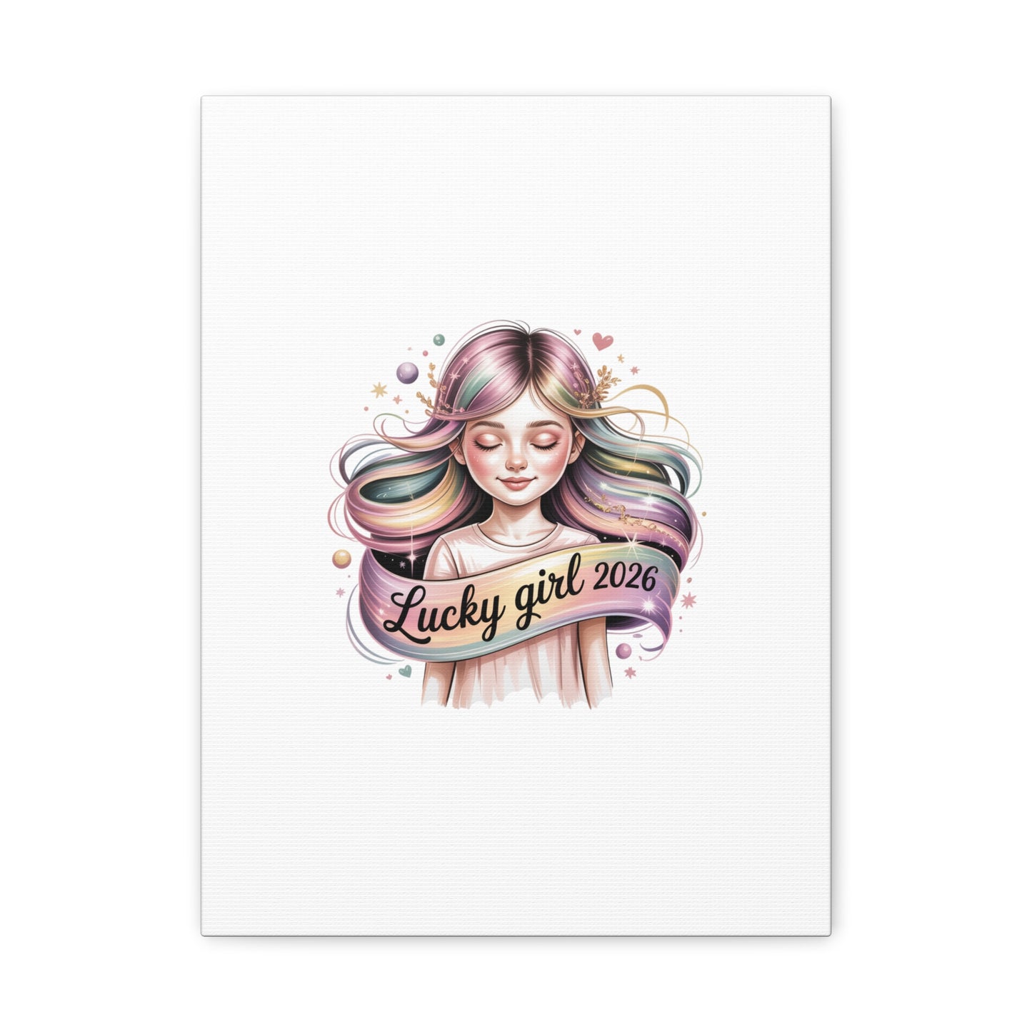 Lucky Girl 2026 Canvas Print | manifest luck, lucky charms