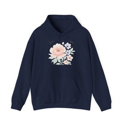 Floral 'You + Me' Hoodie — Soft Watercolor Flower Pullover