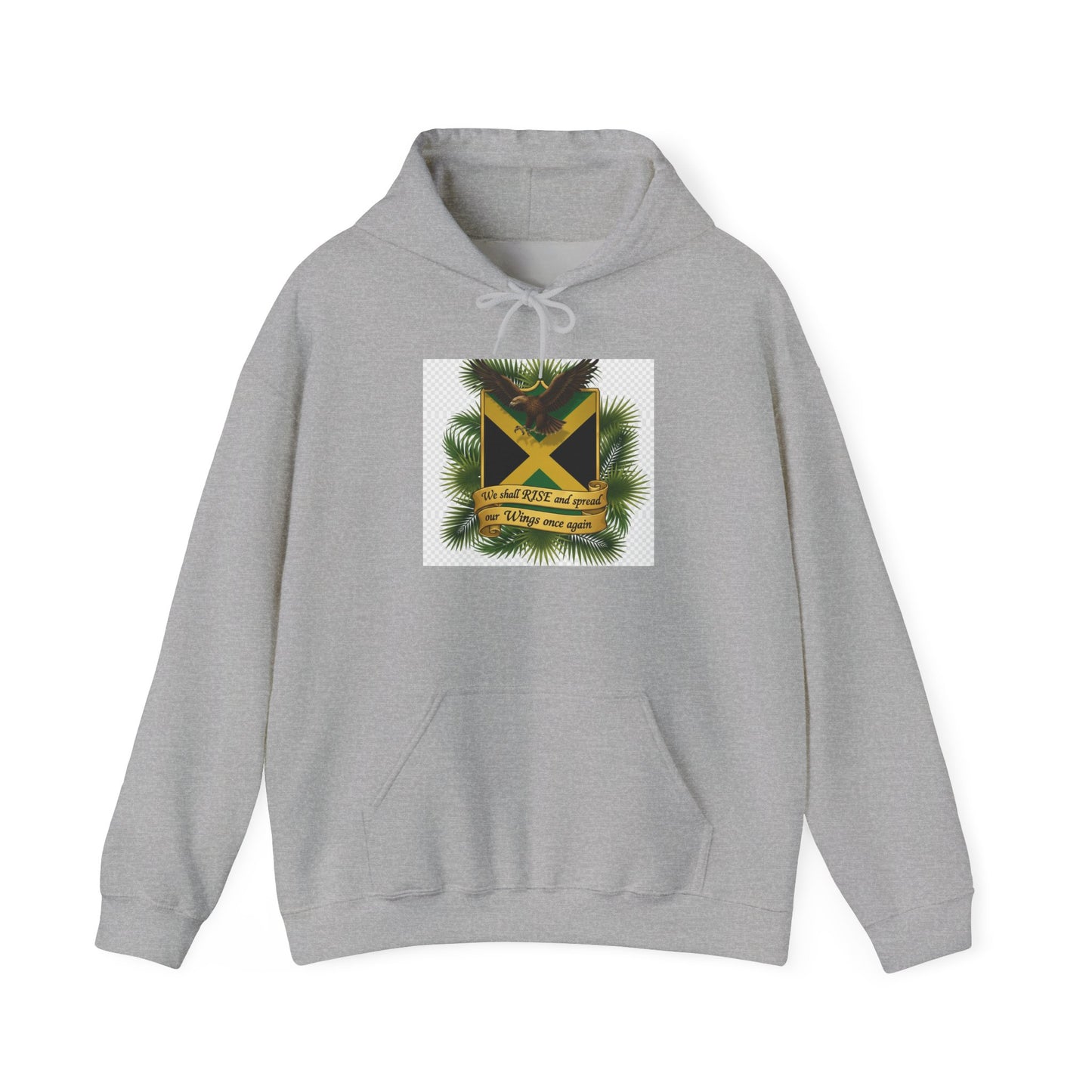 Jamaica Flag Pine Hoodie – Reggae Vibes "Out of Many, One People" Sweatshirt