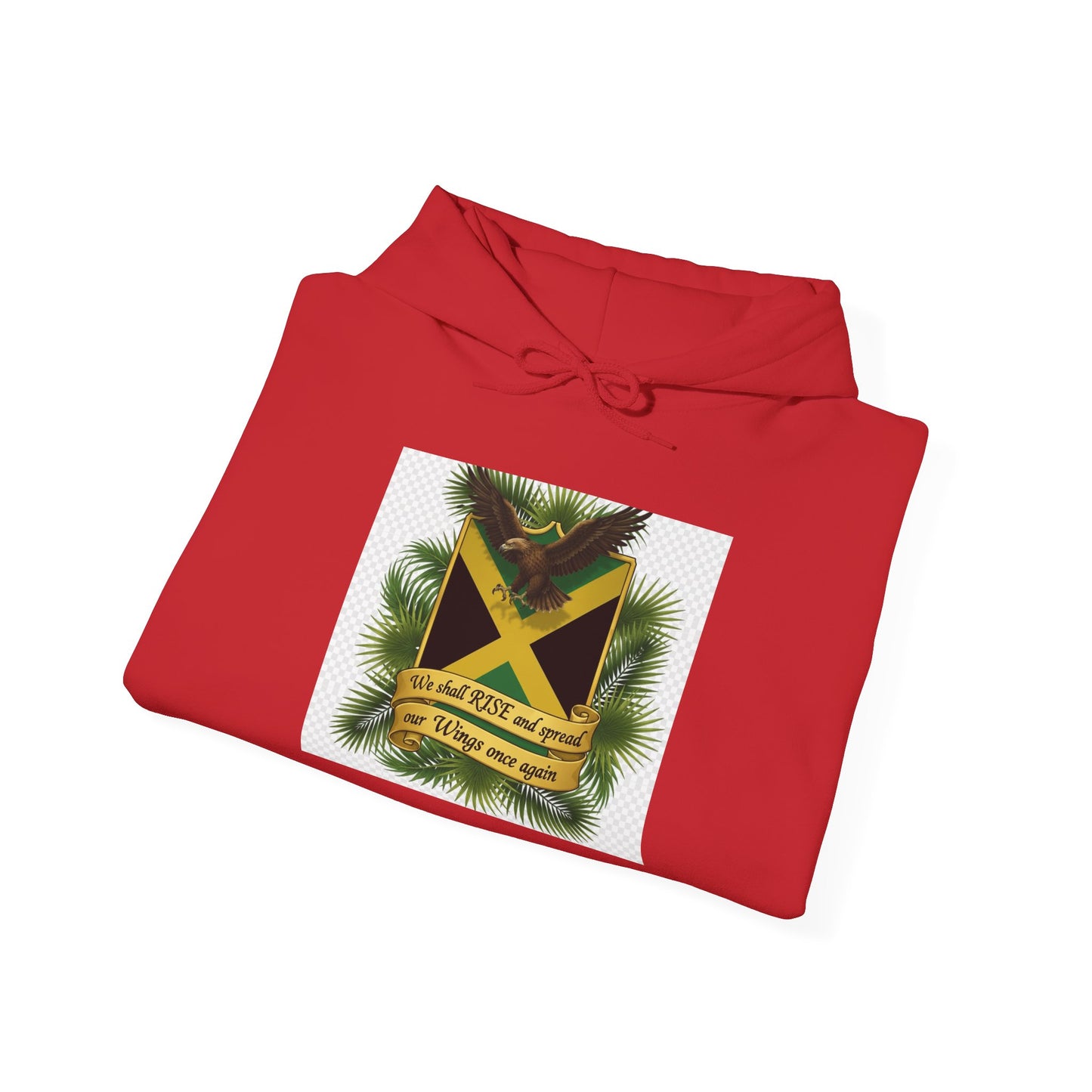 Jamaica Flag Pine Hoodie – Reggae Vibes "Out of Many, One People" Sweatshirt