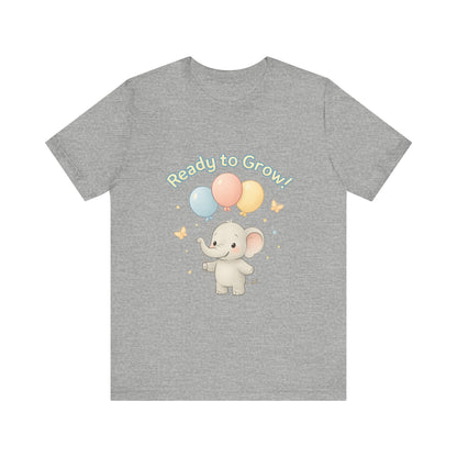 Ready to Grow Baby Tee — Cute Elephant with Balloons