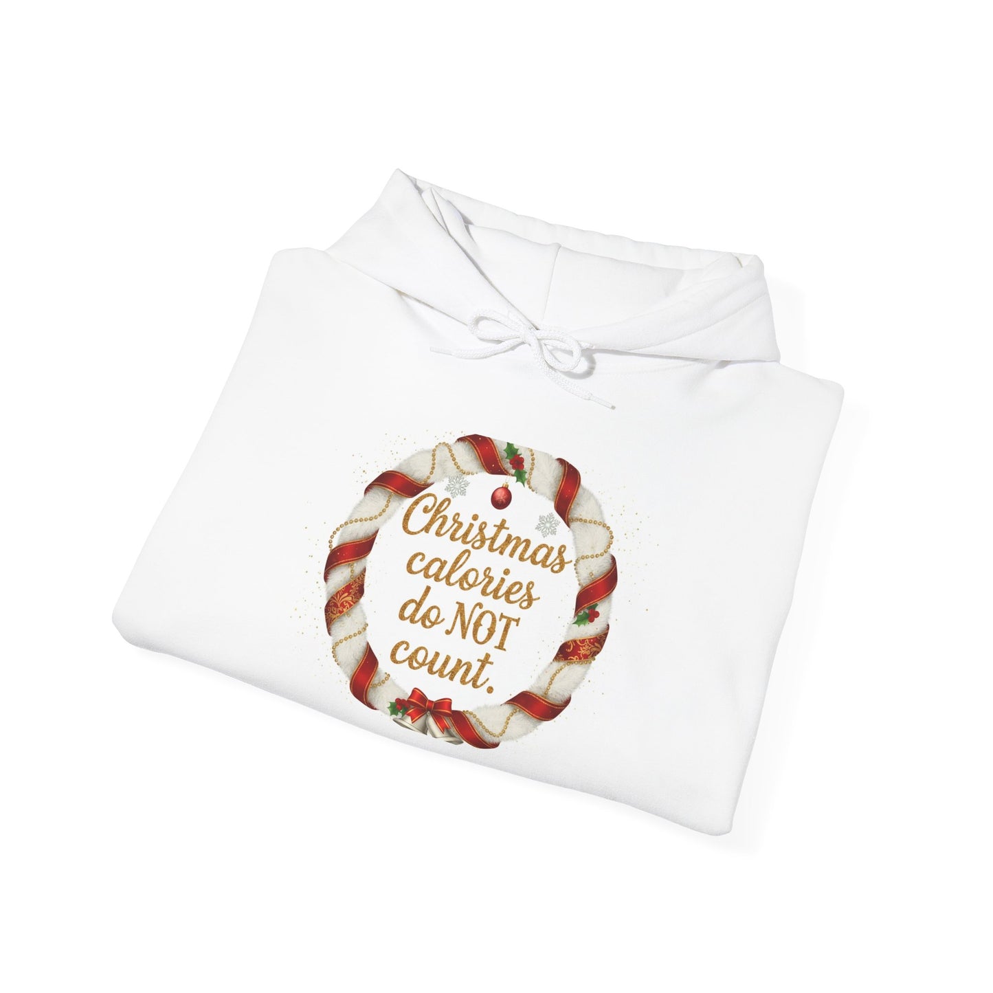 Christmas Calories Do Not Count Hoodie — Festive Candy Cane Holiday Sweatshirt
