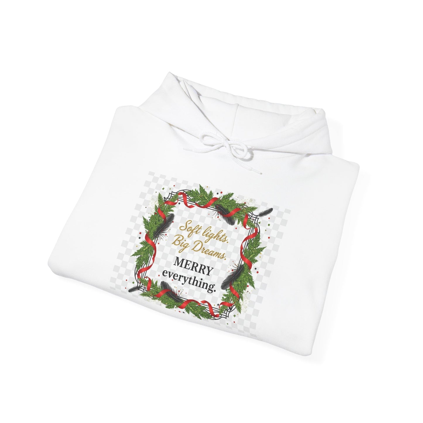 Christmas Wreath Hoodie - 'Merry Everything' Holiday Sweatshirt