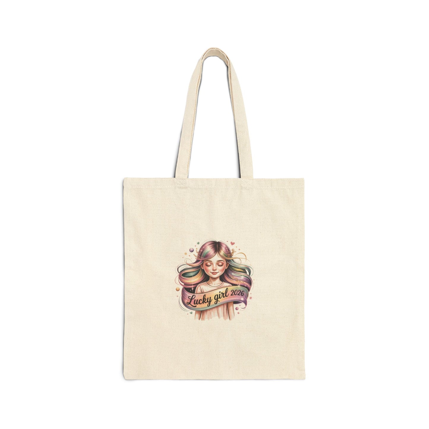 Lucky Girl Manifest, Tote | 2026 manifest luck, pastel metallic charm