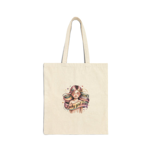 Lucky Girl Manifest, Tote | 2026 manifest luck, pastel metallic charm