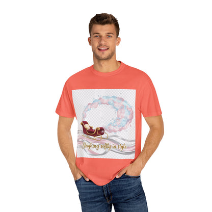 Sleighing Softly in Style T-Shirt — Festive Sleigh Graphic Holiday Tee