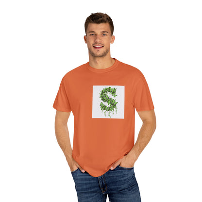 Green Ivy Monogram "S" T-Shirt — Botanical Initial Tee