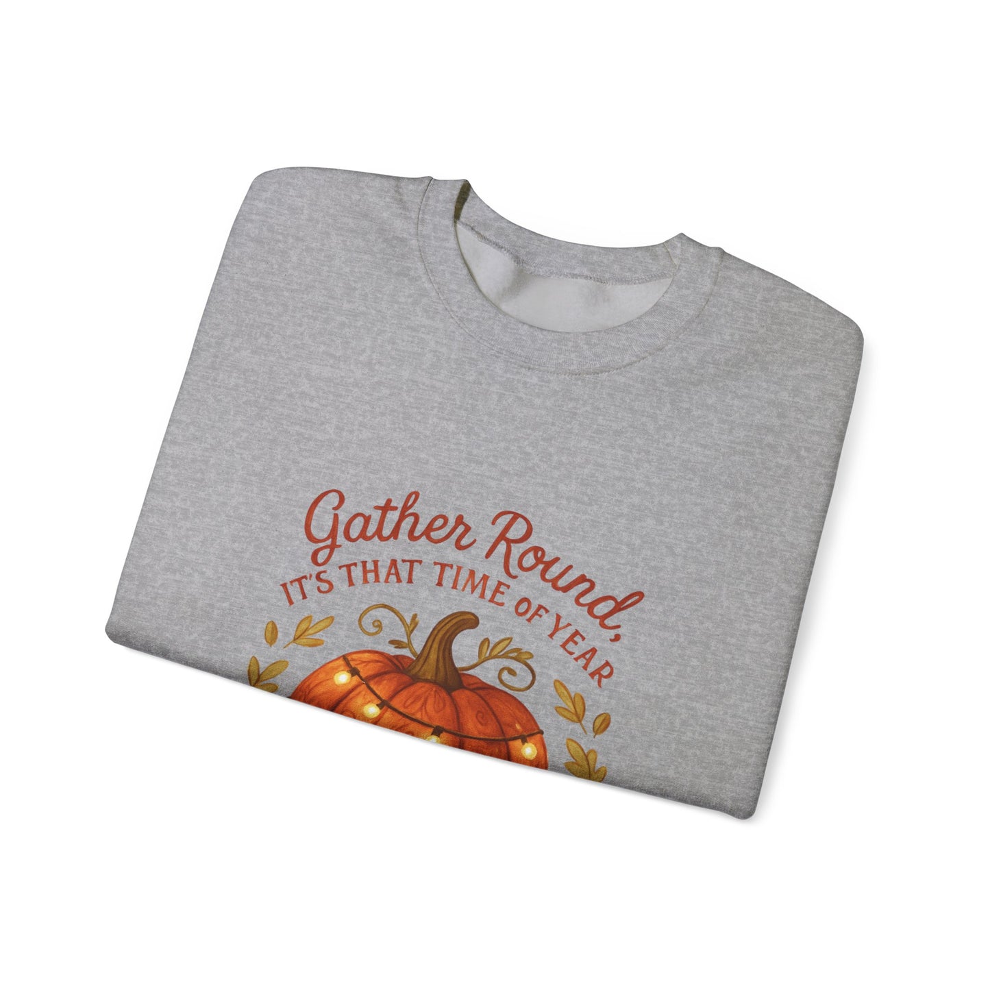 Autumn Pumpkin Crewneck Sweatshirt — "Gather Round, 'Tis That Time of Year"