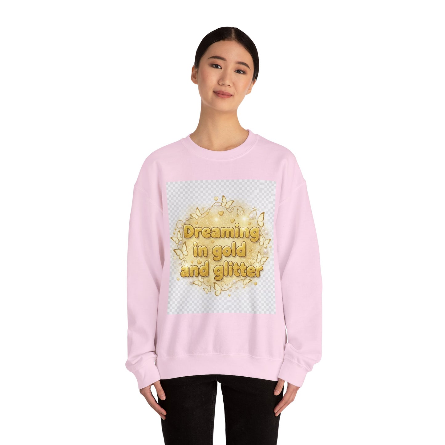 Dreaming in Gold and Glitter Crewneck Sweatshirt