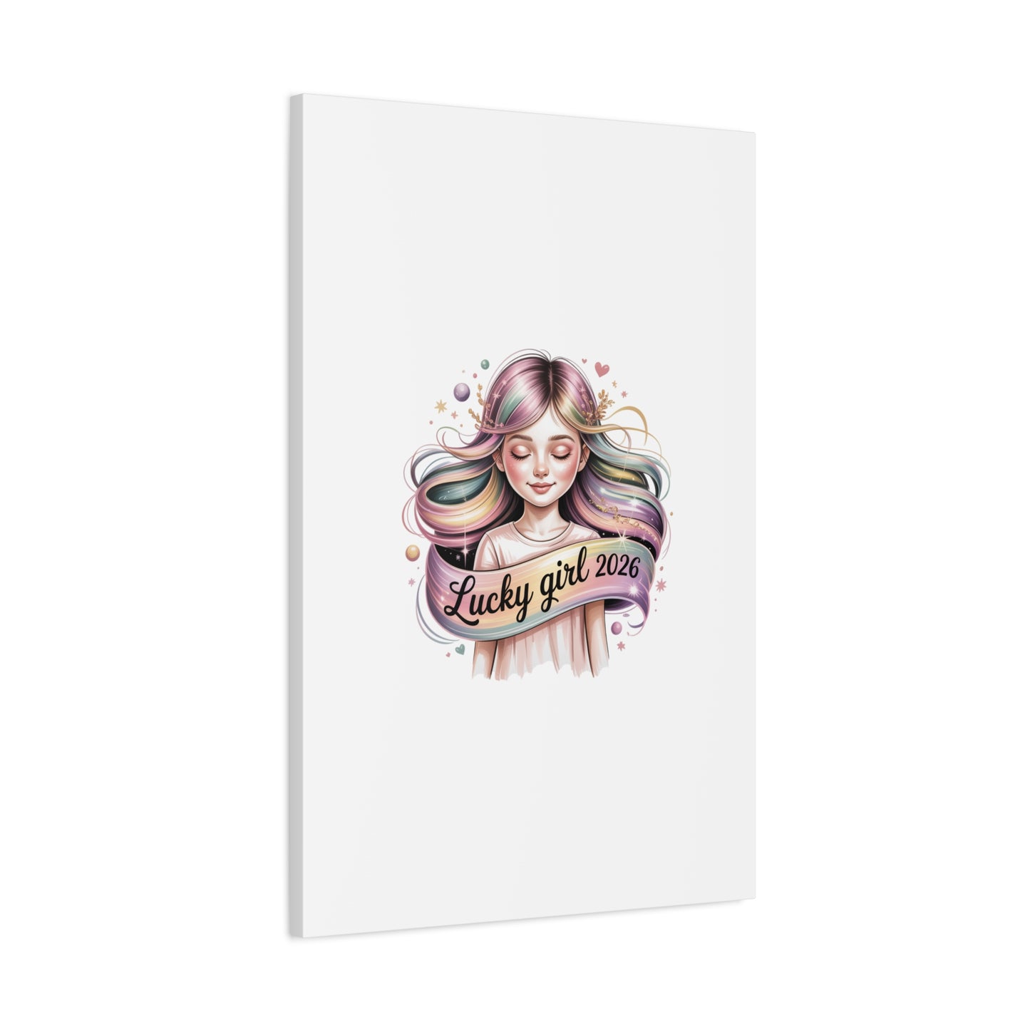 Lucky Girl 2026 Canvas Print | manifest luck, lucky charms