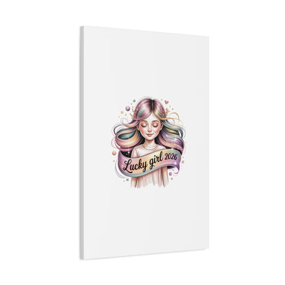 Lucky Girl 2026 Canvas Print | manifest luck, lucky charms
