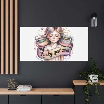 Lucky Girl 2026 Canvas Print | manifest luck, lucky charms