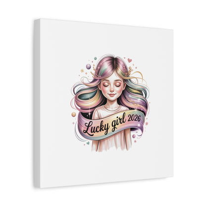 Lucky Girl 2026 Canvas Print | manifest luck, lucky charms