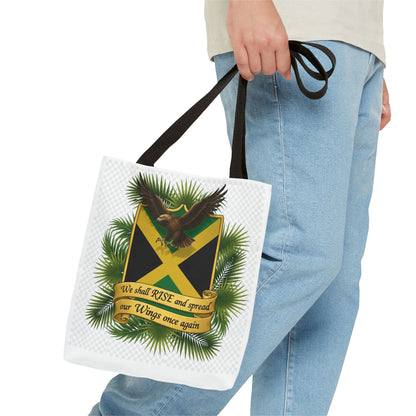 Jamaica Eagle Flag Tote Bag — "We shall RISE and spread our Wings once again" Canvas Shopper