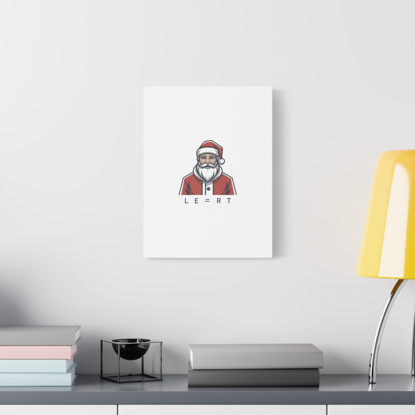 Minimal Santa Canvas, Modern Santa Graphic | Geometric Christmas Wall Art