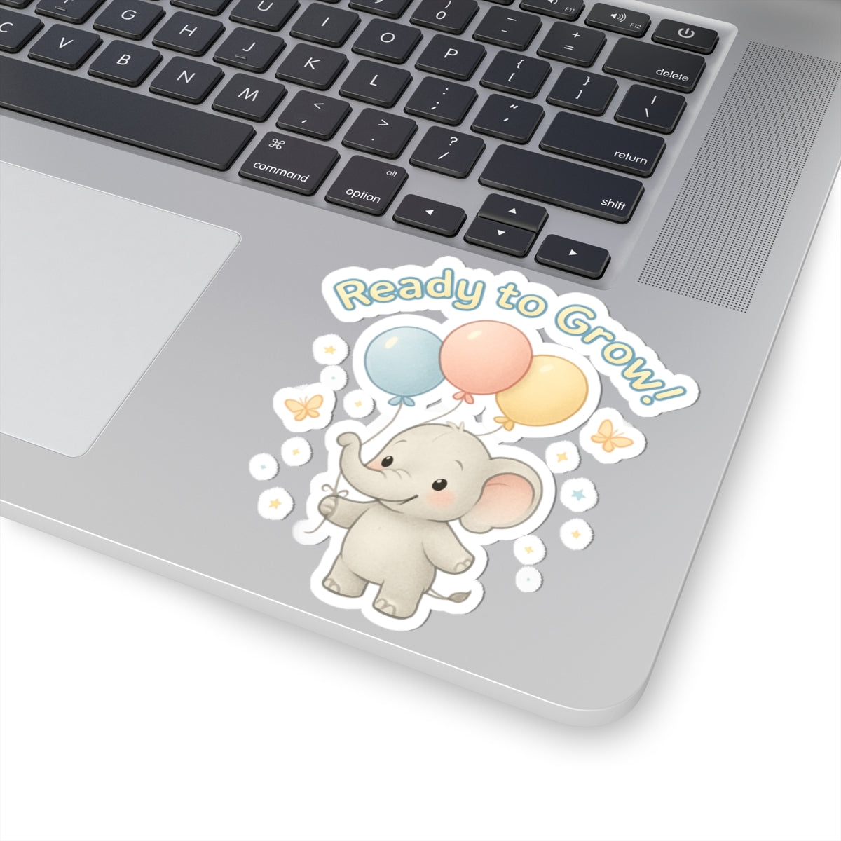 Ready to Grow! Cute Baby Elephant Kiss-Cut Sticker