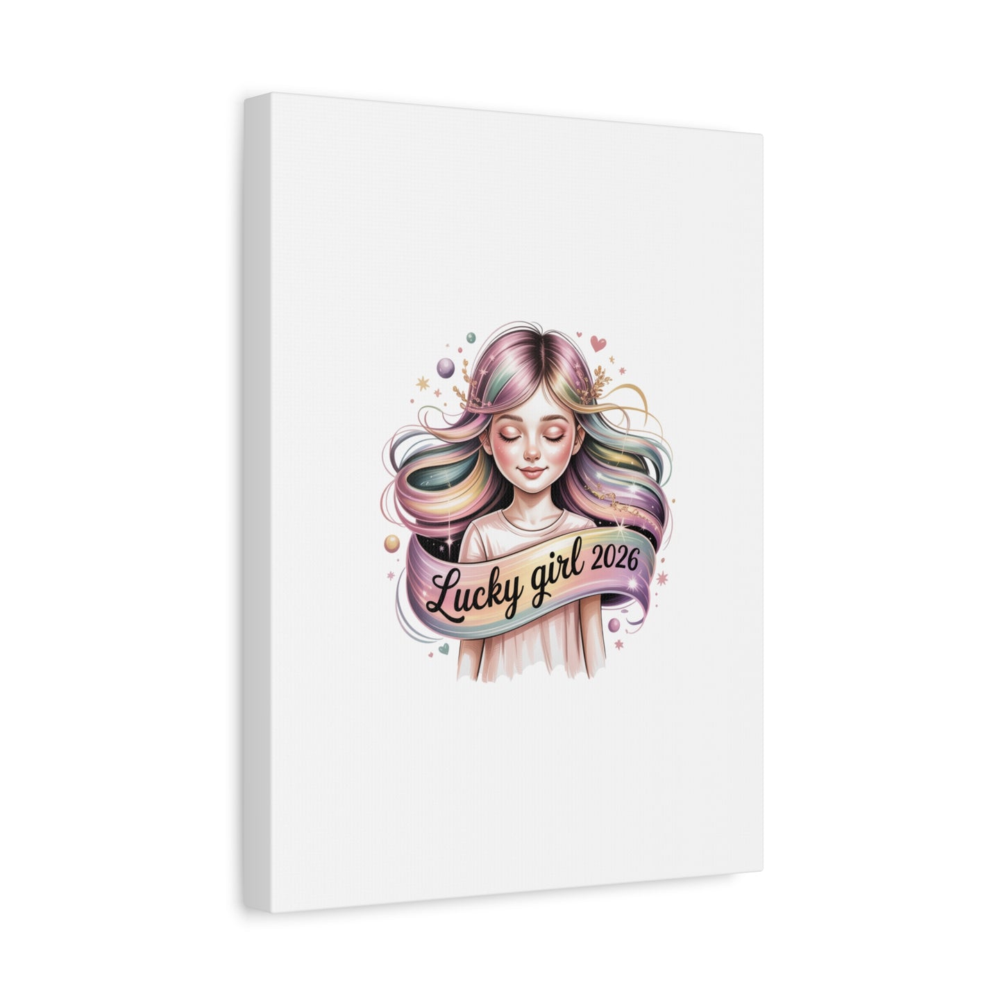 Lucky Girl 2026 Canvas Print | manifest luck, lucky charms