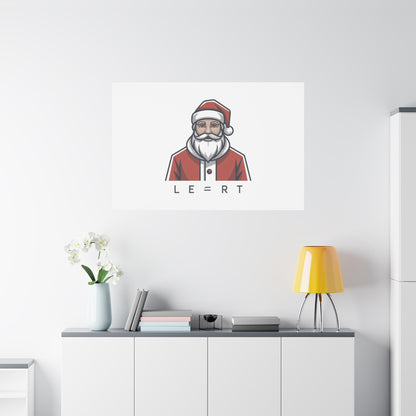 Minimal Santa Canvas, Modern Santa Graphic | Geometric Christmas Wall Art