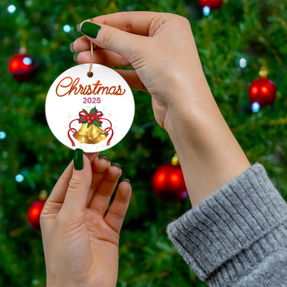 Christmas 2025 Ceramic Ornament — Holiday Bell Keepsake