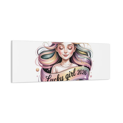 Lucky Girl 2026 Canvas Print | manifest luck, lucky charms