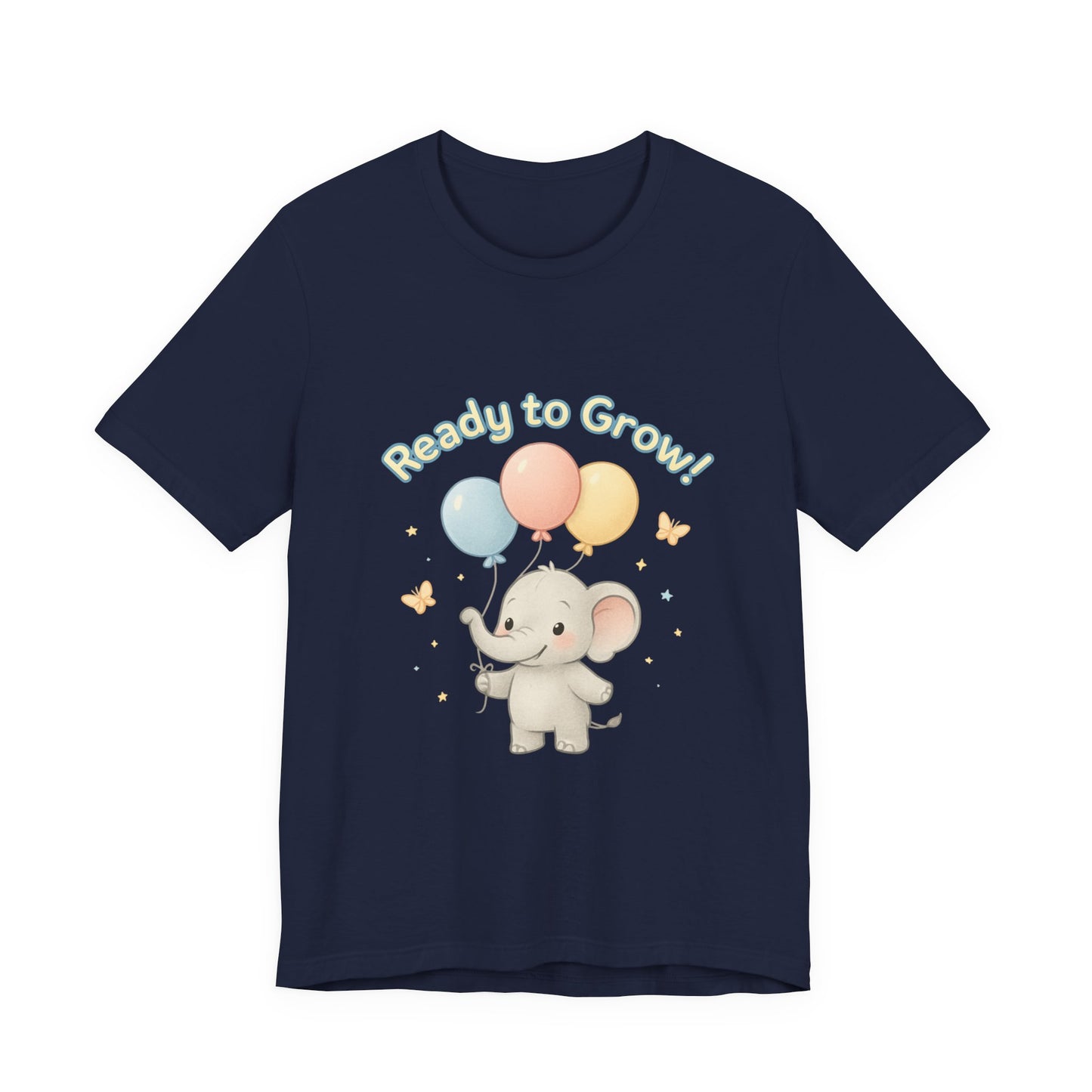 Ready to Grow Baby Tee — Cute Elephant with Balloons