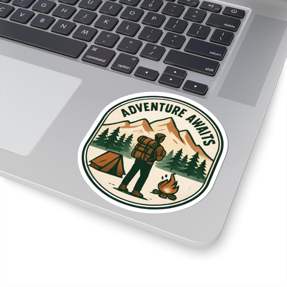Adventure Awaits Sticker — Hiking Camping Outdoor Vinyl Kiss-Cut