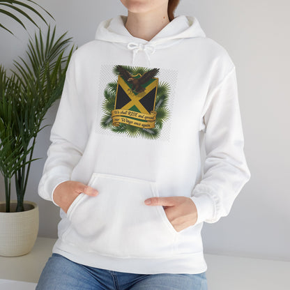 Jamaica Flag Pine Hoodie – Reggae Vibes "Out of Many, One People" Sweatshirt