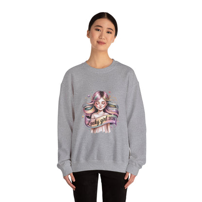 Lucky Girl 2026 Crewneck Sweatshirt | manifest luck, lucky charms