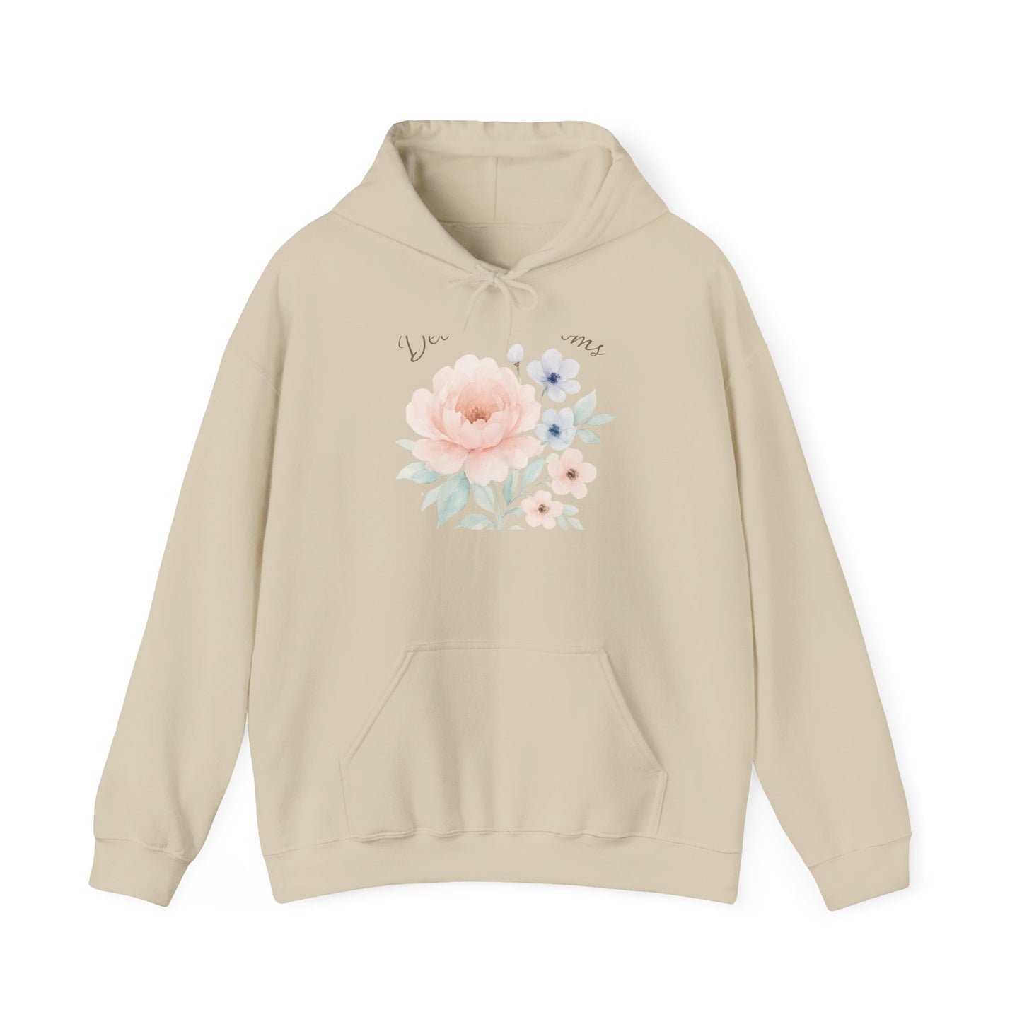 Floral 'You + Me' Hoodie — Soft Watercolor Flower Pullover