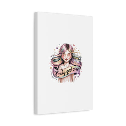 Lucky Girl 2026 Canvas Print | manifest luck, lucky charms
