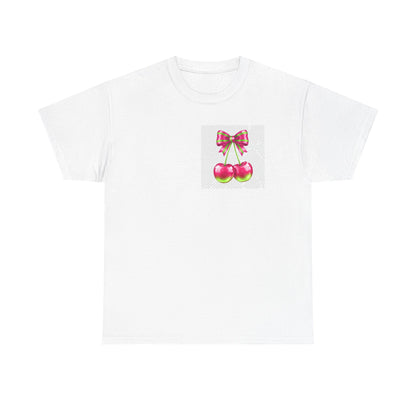 Cherry Bow T-Shirt — Cute Retro Fruit Graphic Tee
