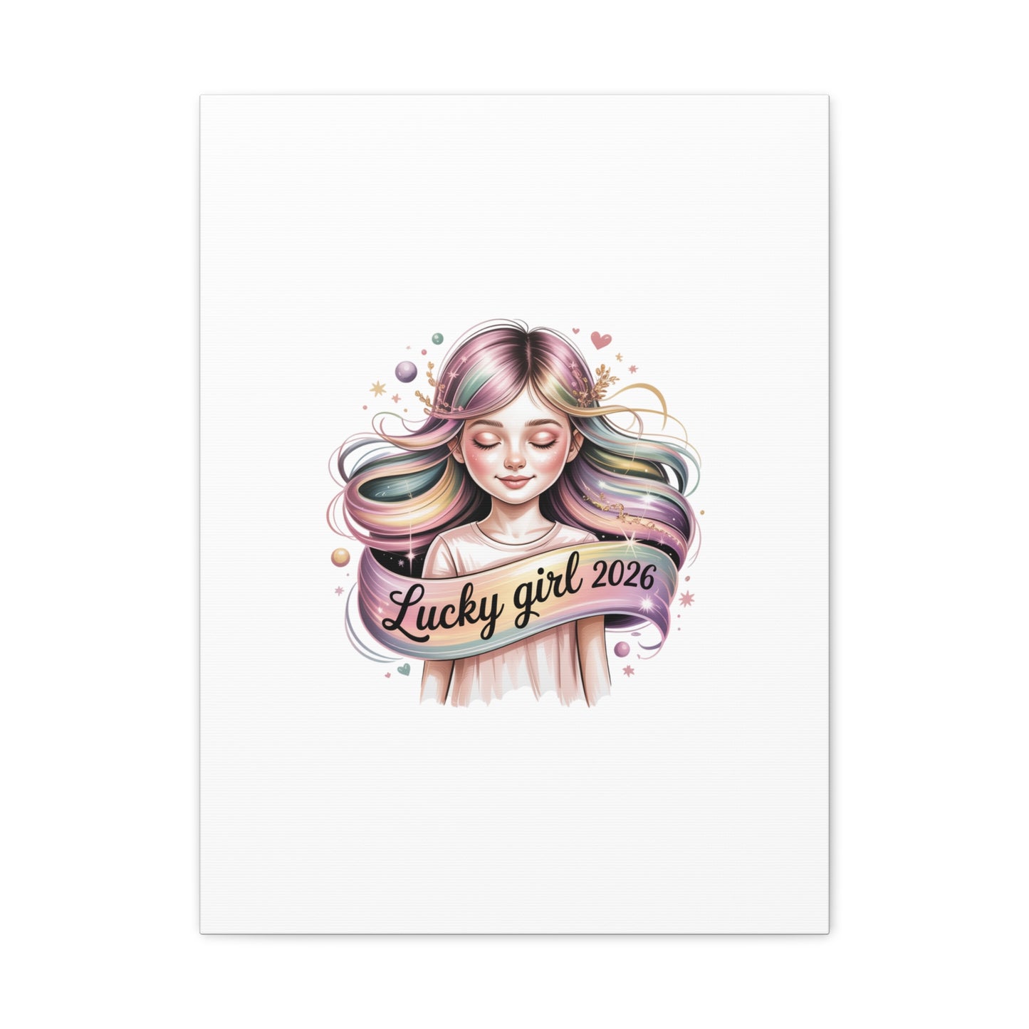 Lucky Girl 2026 Canvas Print | manifest luck, lucky charms