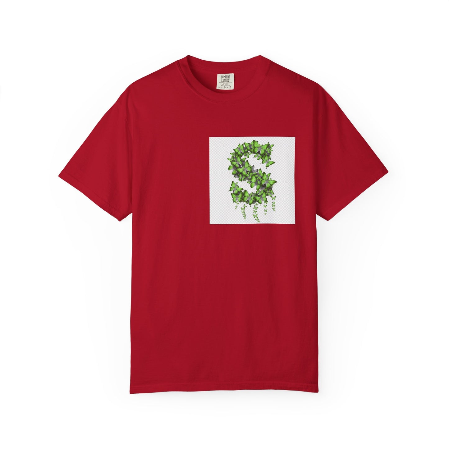 Green Ivy Monogram "S" T-Shirt — Botanical Initial Tee