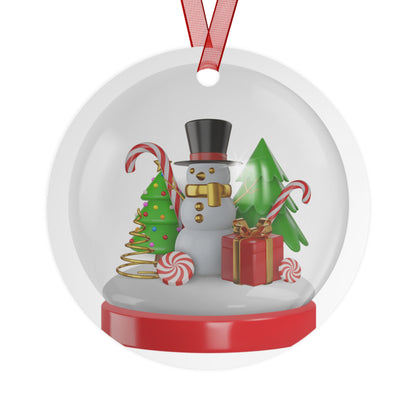 2025 Merry Christmas Bell Ornament — Snowman & Holiday Scene Metal Ornament