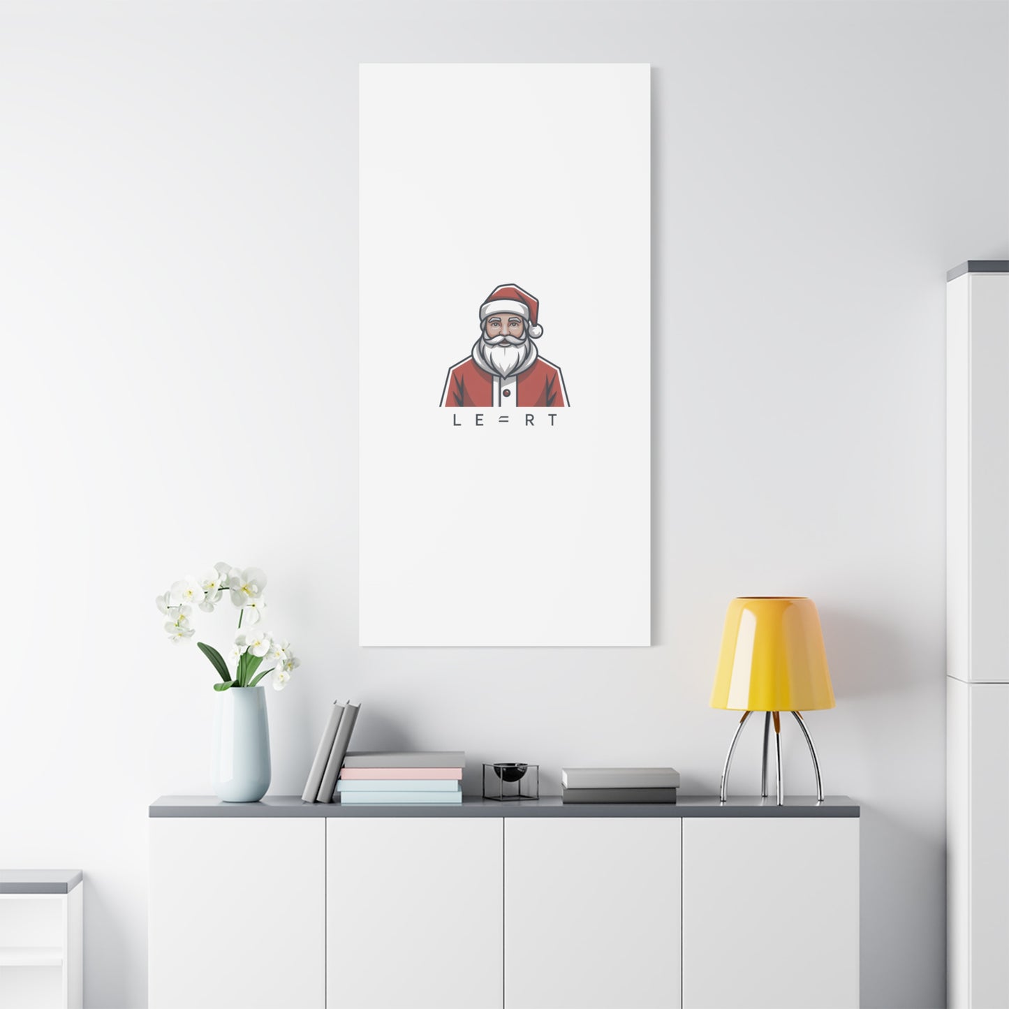Minimal Santa Canvas, Modern Santa Graphic | Geometric Christmas Wall Art