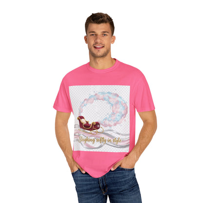 Sleighing Softly in Style T-Shirt — Festive Sleigh Graphic Holiday Tee