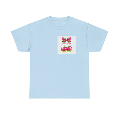 Cherry Bow T-Shirt — Cute Retro Fruit Graphic Tee