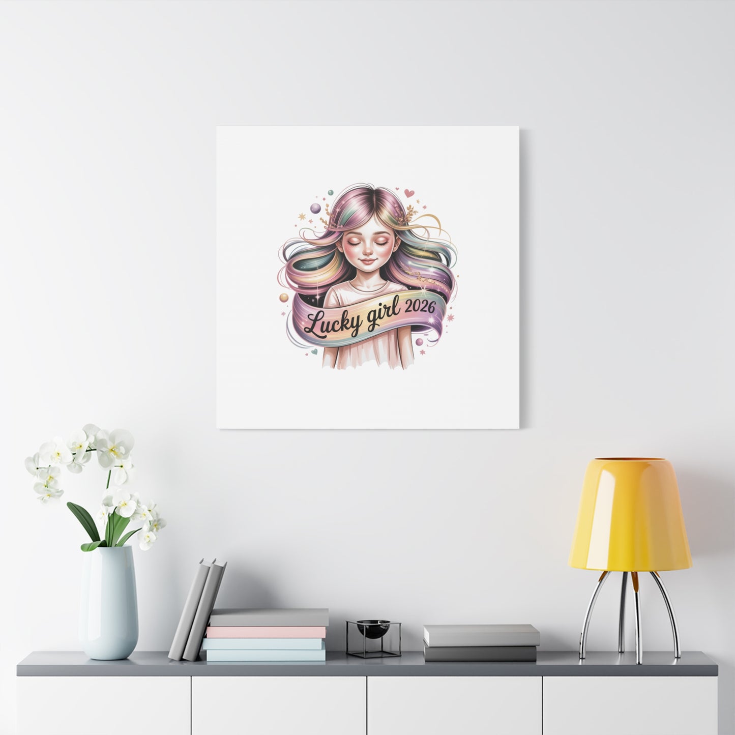 Lucky Girl 2026 Canvas Print | manifest luck, lucky charms