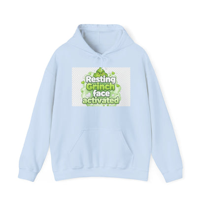 Resting Grinch Face Activated Hoodie – Funny Holiday Sweatshirt