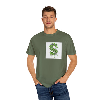 Green Ivy Monogram "S" T-Shirt — Botanical Initial Tee