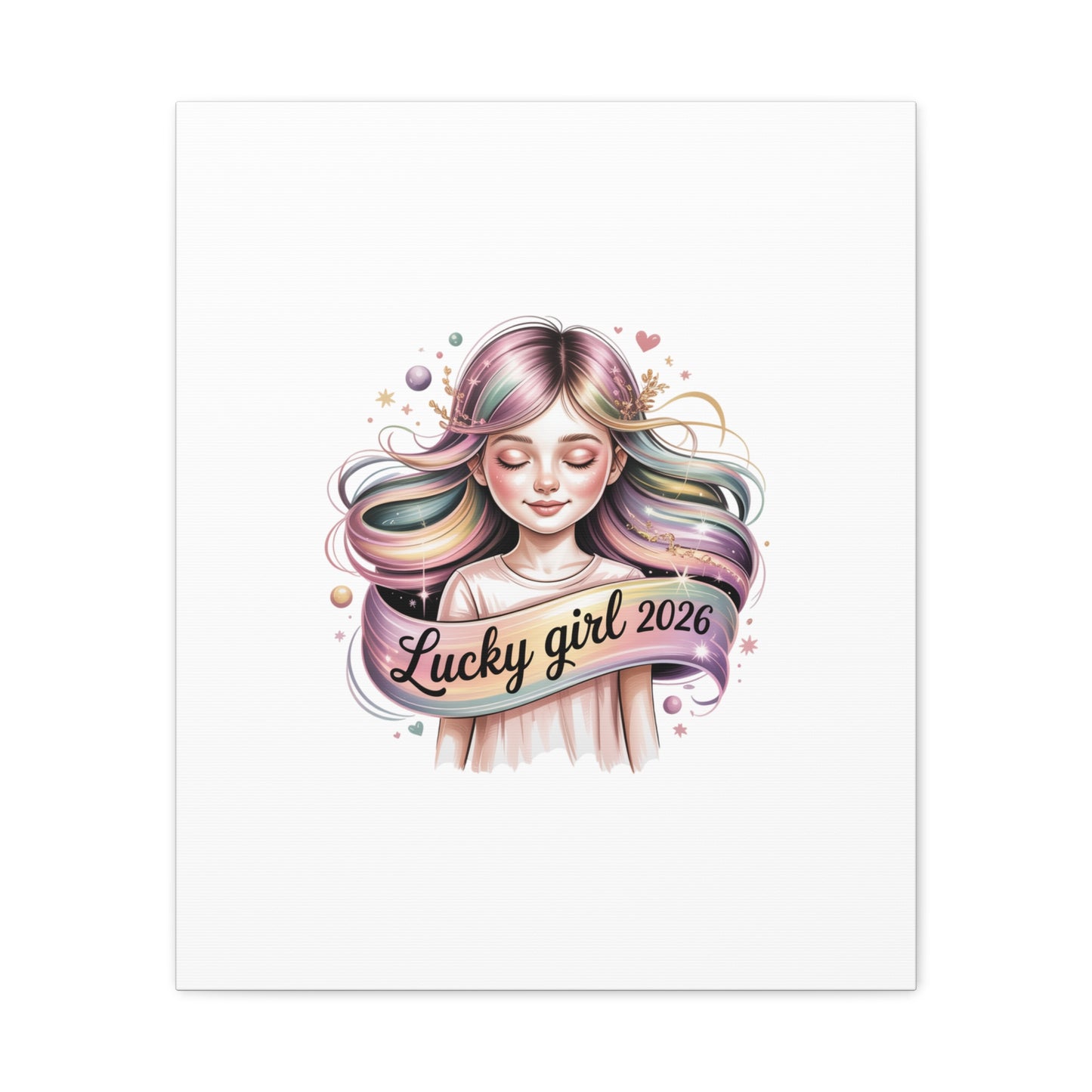 Lucky Girl 2026 Canvas Print | manifest luck, lucky charms