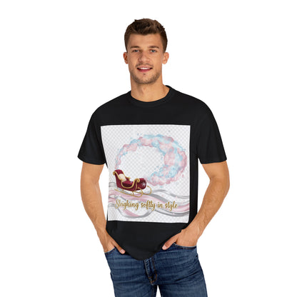 Sleighing Softly in Style T-Shirt — Festive Sleigh Graphic Holiday Tee