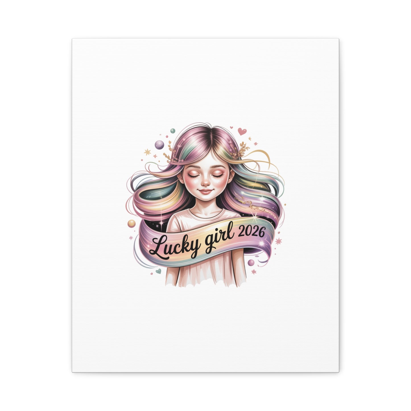 Lucky Girl 2026 Canvas Print | manifest luck, lucky charms